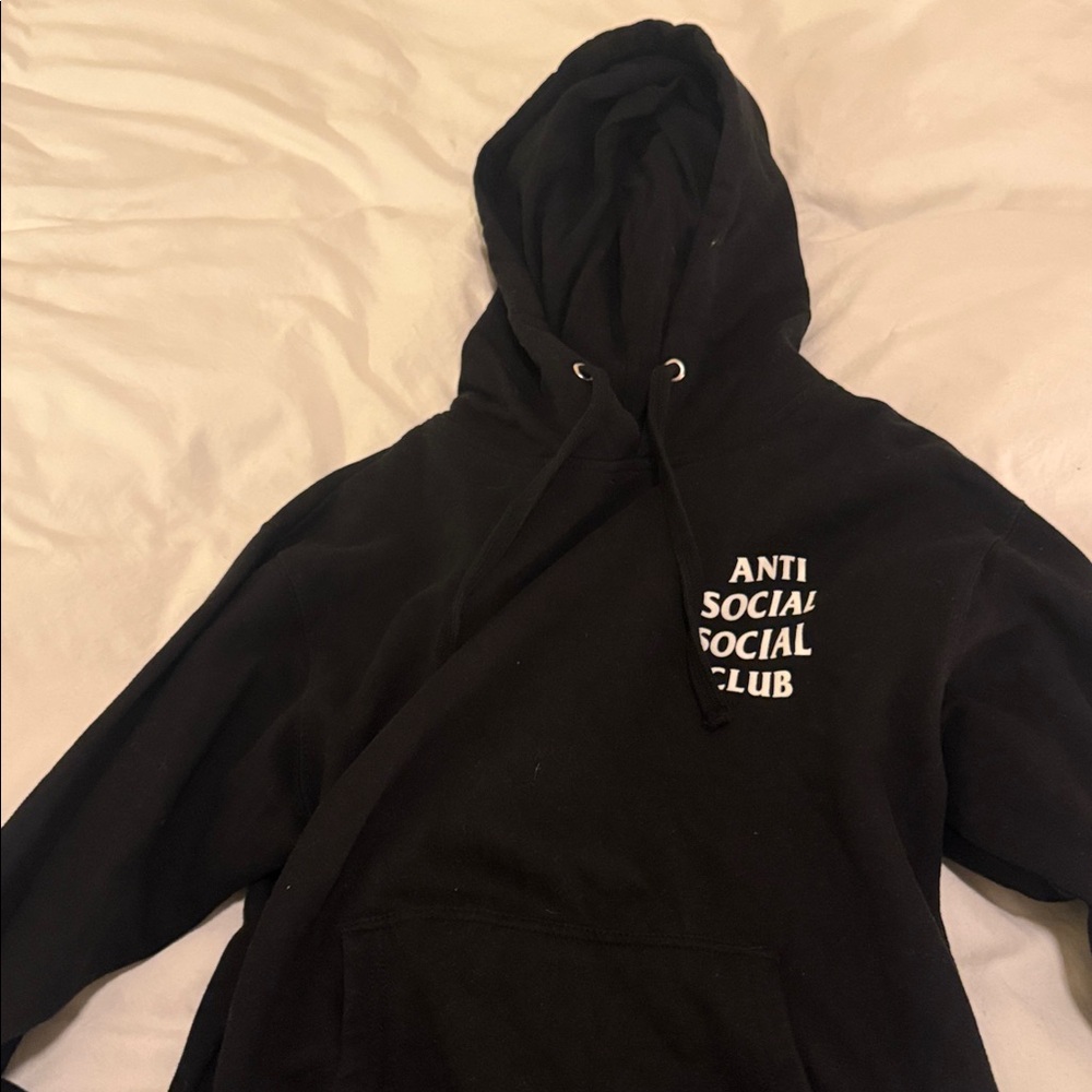 Anti Social Social Club Black Hoodie with White Text